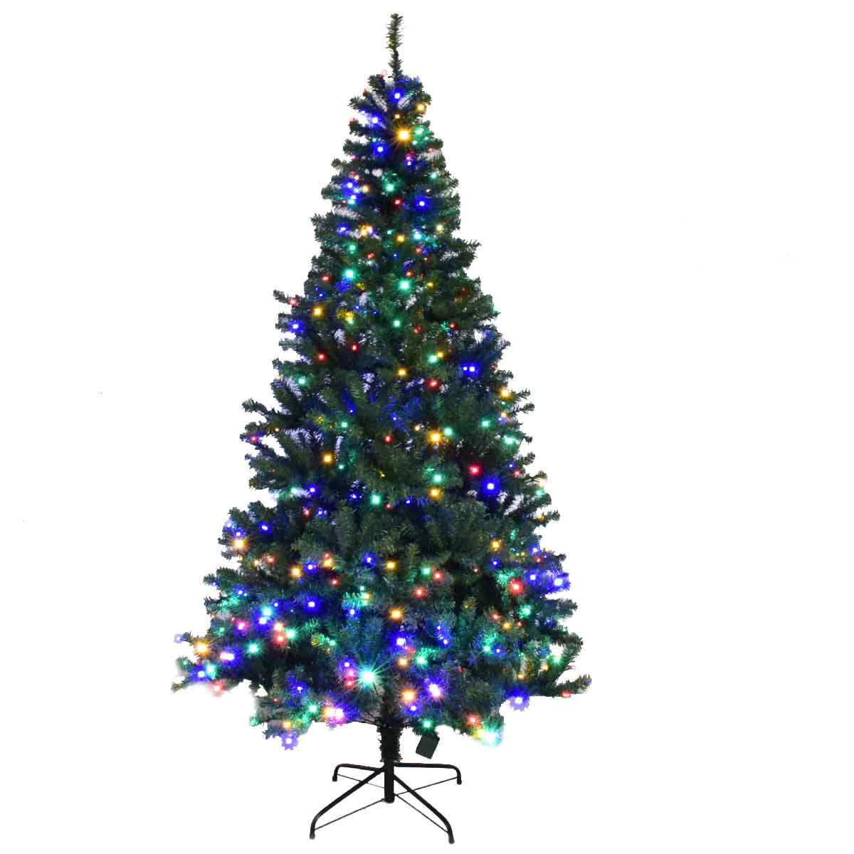 Topbuy 7ft LED Lights PreLit Artificial Christmas Tree w/ Hinged
