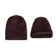 thumbnail image 4 of WTXUE Beanie, Hat Ski Plus Unisex Hat Stripe Velvet Warmth Outdoor Cycling Hood Hat Winter Baseball Caps, Wine, 4 of 4