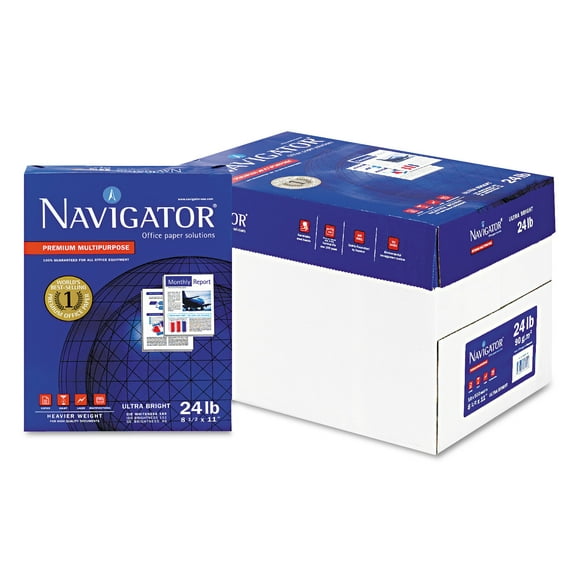 Navigator Premium Copy/Laser/Inkjet Paper, 99 Brightness, 24 lb, Format Lettre (8,5 x 11), Blanc, 5000 Feuilles par Carton (NMP1124)