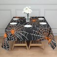 thumbnail image 3 of Halloween Spider Webs with Orange Spiders Square Tablecloth,Waterproof Square Table Cover,Wipeable Spillproof Washable Table Cover for Home Kitchen Party Decor 60"x60"(152x152cm), 3 of 6