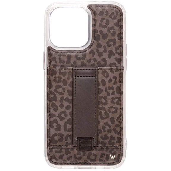 Walli Cases iPhone Air Phone Case with Wallet and Finger Strap - Shadow Leopard