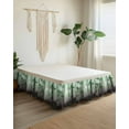 thumbnail image 2 of Thanksgiving Fall Bed Skirt King Size 18 Inch Drop, Retro Green Maple Leaf Forest Wrap Around Dust Ruffle Bedskirts, Wrinkle & Fade Resistant Easy Fit Bedskirt with Adjustable Elastic, 2 of 8