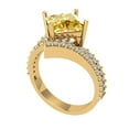 thumbnail image 2 of 2.3075 ct Princess Cut Simulated Yellow Diamond Solitaire with Simulated Diamond Accents 14K Yellow Gold Womens Engagement Ring, 2 of 5