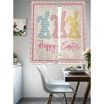 thumbnail image 4 of Easter Sheer Curtains 63 Inch Length 2 Panels Set Window Treatments, Colorful Polka Dot Bunny Vintage Pink Checkered Plaid Rod Pocket Semi Curtains for Living Room/Bedroom/Kitchen, 104"W x 63"L, 4 of 7