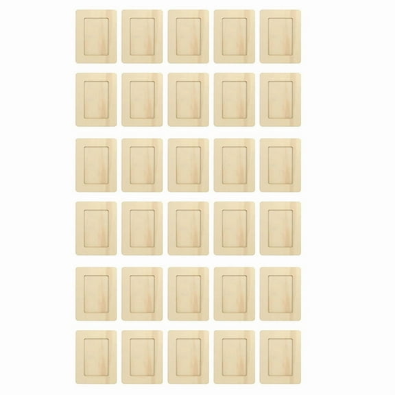 30 Pack Unfinished Wooden Picture Frames for 6inch Photos, Standing Postcard Picture Frame Set DIY Keepsake Kit