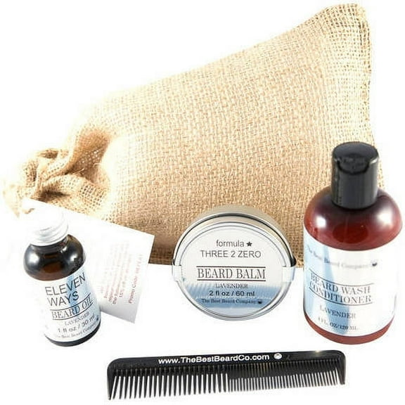 The Best Beard Company Lavender Premium Grooming Traveling Kit, 5 pc