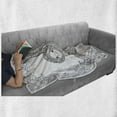 thumbnail image 6 of Sloth Soft Flannel Fleece Throw Blanket, Outline Drawing of Sloth in Jungle Zoo Animal with Ornamental Details and Flowers, Cozy Plush for Indoor and Outdoor Use, 50" x 70", Black White, by Ambesonne, 6 of 6