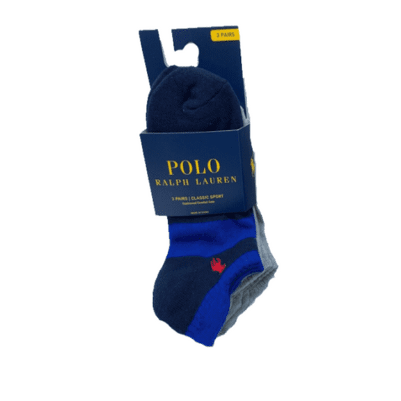 Polo Ralph Lauren Men Classic Sport Cushioned Sole 3-Pairs Socks, Multi,Sz 10-13