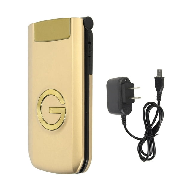Teléfono con tapa G9000 desbloqueado, GSM, doble SIM, 4800 mAh, 100-240 V, 2G, con tapa para personas mayores, enchufe estadounidense dorado