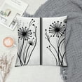 thumbnail image 2 of Orinice  Black and White Throw Pillow Cushion Cover, Meadow Flowers with Abstract Dandelions in Countryside Artwork, Decorative Square Accent Pillow Case,  White, 2 of 5