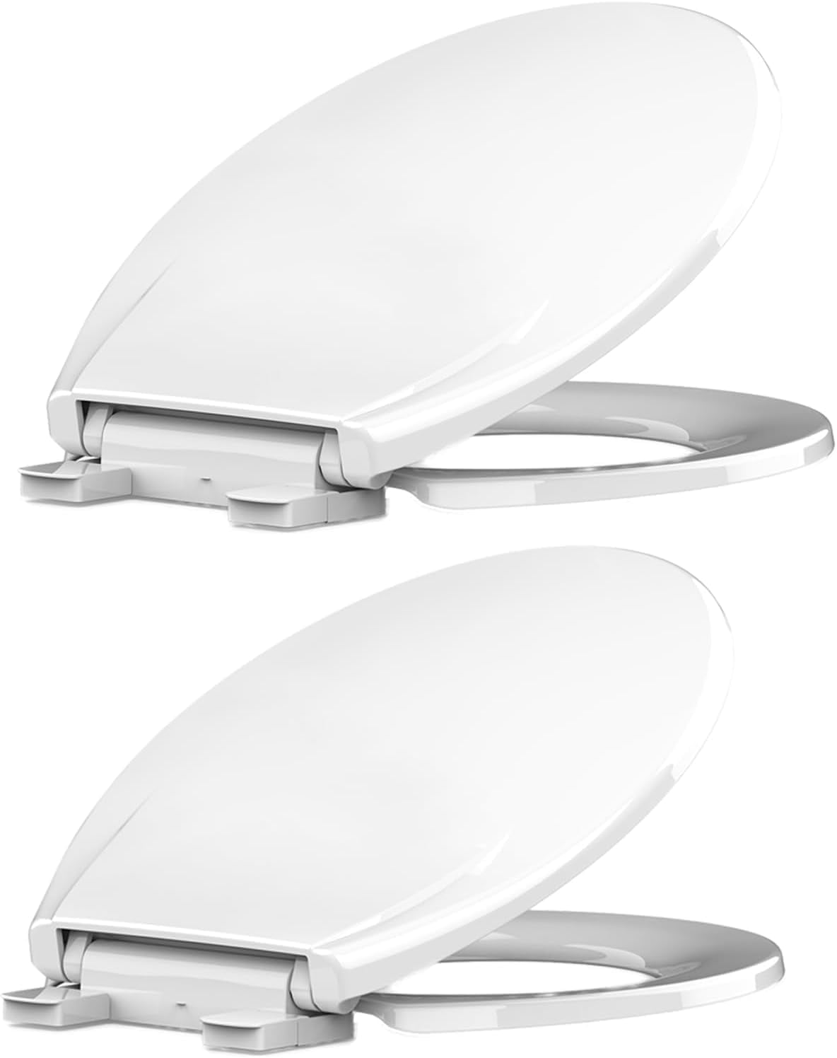 Soft Close Commercial Toilet Seat - Heavy Duty Plastic, Quick-Release Hinges, All-purpose Fit, Mark-Resistant, Easy Install & Clean, 17" Round, F2040 American Standard, 2 Pack, White