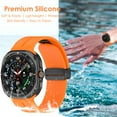 thumbnail image 6 of ASTRAEA Magnetic Watch Band Compatible with Samsung Galaxy Watch Ultra 47mm, Soft Silicone Sport Strap for Galaxy Watch 7 Ultra 47mm, Orange, 6 of 8