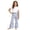 Sky Blue*, variant on OSOLU Girls Pants Summer Striped Casual Bottoms Flared Wide Leg Breathable Lightweight Everyday Casual Wear Trendy Travel Trousers