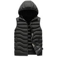 thumbnail image 2 of Men's Detachable Cap Fashion Casual Solid Color Zipper Pockets Sleeveless Hooded Fleece Waistcoat, 2 of 9
