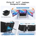 thumbnail image 3 of Laptop Screen Extender Dual Monitor, 14" FHD 1080P IPS Portable Monitor for Laptop, Triple Screen Setup, USB-C & HDMI Compatible, Plug & Play, Fits 13"-17.3" Laptops, Travel Laptop Monitor Extender, 3 of 9