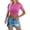 Hot Pink, variant on Yubnlvae Women's Crop Top - Drawstring Waist Pleated Round Neck T-Shirt | Umbilical Top with And Pleated Round Neck T Shirt for Women (Black | L)