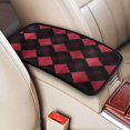 thumbnail image 3 of Car Handrails Box Pad 12.6 X 7.5 In Waterproof Non-Slip Wear-Resisting Durable Breathable Strong Tensile And Tensile Stretch Argyle Plaid Darkred_1, 3 of 7
