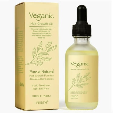 Veganic Natural Hair Growth Oil, Veganic Hair Growth Oil with Rosemary Oil, Castor Oil, Argan Oil, Raw Batana Oil, Veganic Hair Oil for Hair Growth 30ml