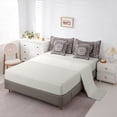thumbnail image 3 of jejeloiu Boho Paisley 7pcs Queen Bedding For Men Women,Vintage Floral Print Bedding Comforter Set Queen,Brown White,Light Gray Reversible, 3 of 7