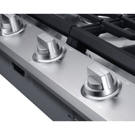 Dacor - Transitional 36" Built-In Gas Cooktop with 6 burners and SimmerSear™, Liquid Propane Convertible - Silver stainless steel