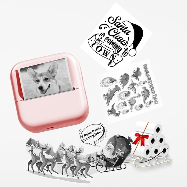 Mini impresora Bluetooth Zodzi M02L para teléfonos inteligentes, color rosa
