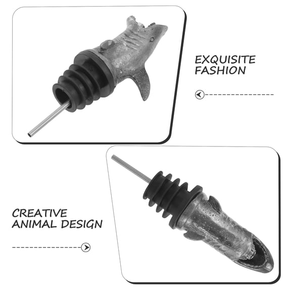 CATIEBYE Wine Pourer with Zinc Alloy and Aluminum, Grey Finish, Easy to Install, Controlled Pouring Speed for Wine Bottles