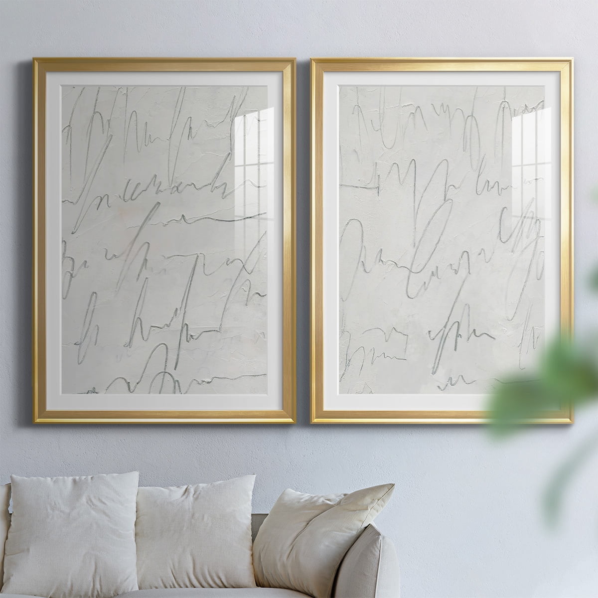 Wexford Home Scrabble I Premium Framed Print, 18.5" x 24.5" - Ready to Hang, Gold (Set of 2)
