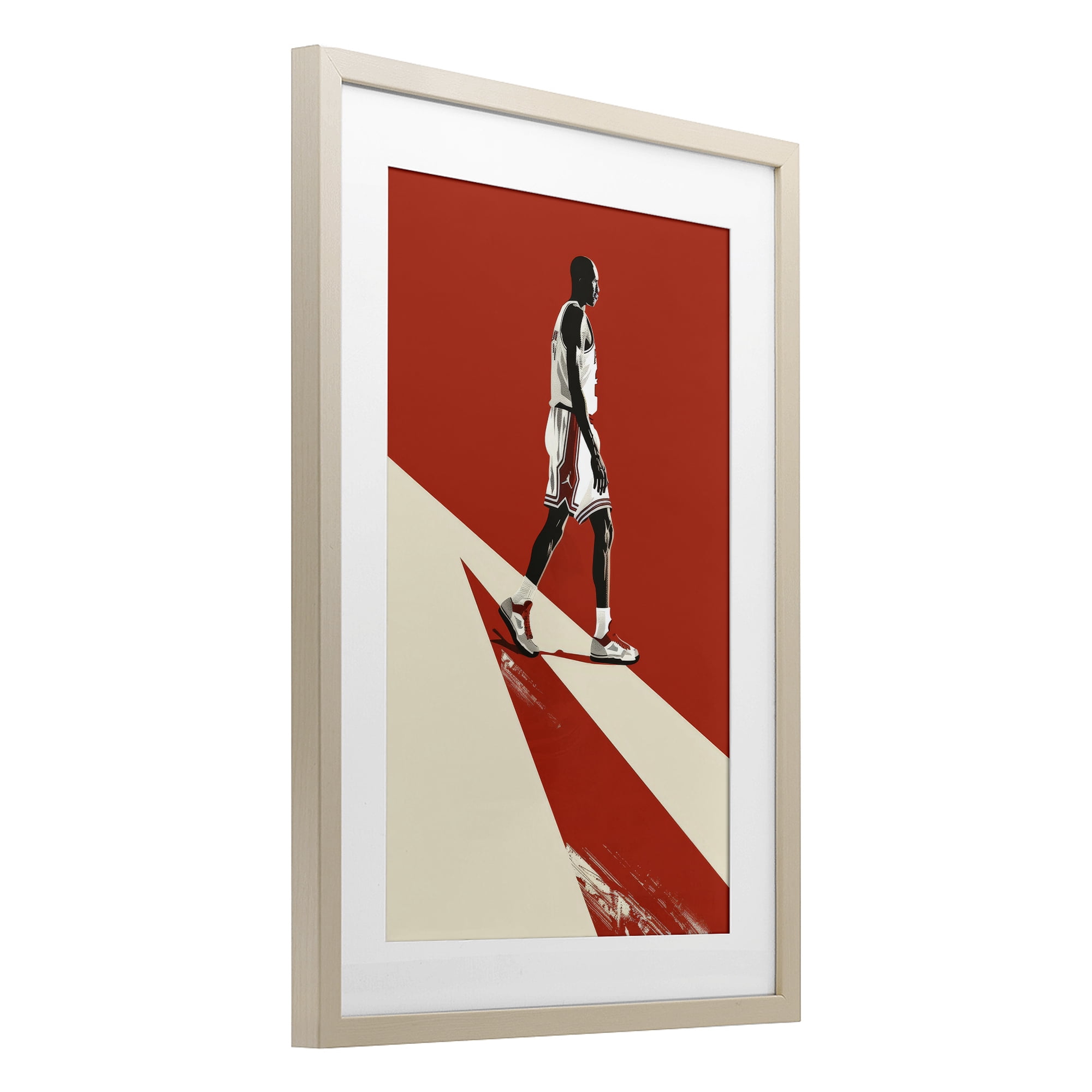Stupell Industries Retro Basketball Legend Birch Framed Print Under Glass, design by Ray Powers
