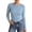 Light Blue, variant on Graphic Tees for Women T-Shirts Women's Long Sleeve Stretch Crewneck Ribbed T Shirt Fitted Casual Basic Tops Blue L