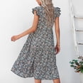 thumbnail image 1 of Ccdes Robe à Imprimé Floral, Robe à Manches à Volants Décontractée pour Fête de Vacances pour Magasinage Travail, 1 of 5