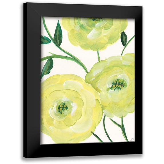 Lee, Judson 15x18 Black Modern Framed Museum Art Print Titled - Yellow Emerald Florals