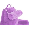 thumbnail image 6 of Medium Husband Pillow Light Purple, Backrest for Kids, Teens, Petite Adults - Reading Pillows With Arms, Adjustable Plush Memory Foam, Bed Rest Chair Sitting Up, Detach Neck Roll, Removable Cover, 6 of 9