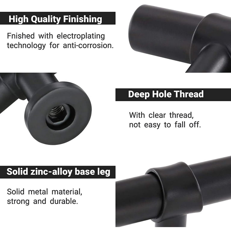 Goldenwarm 10 Pack Matte Black Kitchen Cabinet Knobs, Dresser Drawer  Hardware, Bathroom Cabinet Handles - Walmart.com
