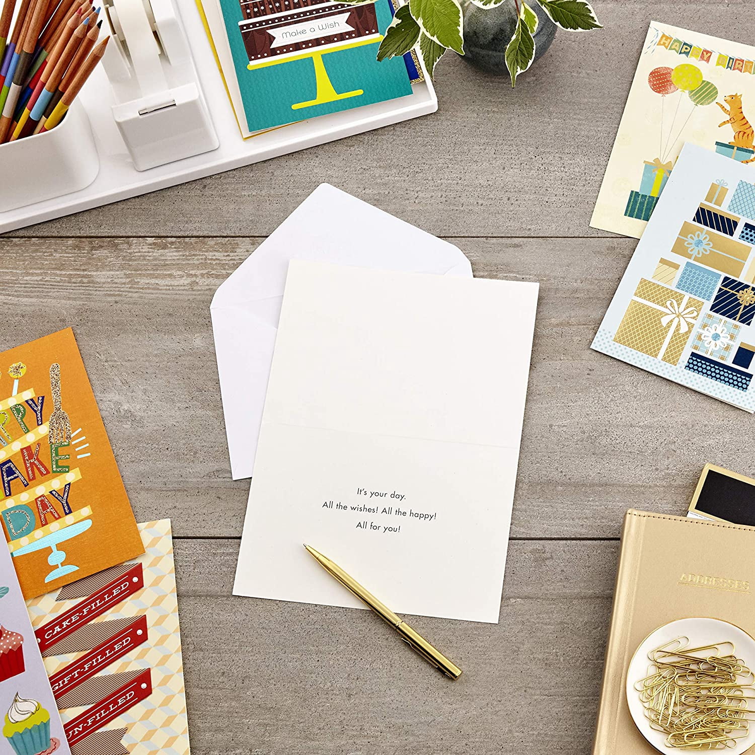 Handmade Birthday Cards Assortment, Happy Cake Day (12 with Envelopes)