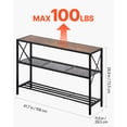 thumbnail image 3 of VEVOR Narrow Console Sofa Table Couch Table 3-Tier for Entryway & Living Room, 3 of 9