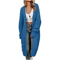thumbnail image 3 of Brqkzdu Long Knit Cardigan Sweaters for Women Long Sleeve Open Front Cardigans Fall Winter Loose Soft Comfy Sweater Cardigan with Pockets, 3 of 9