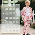 thumbnail image 7 of Xoenoiee Pink Heart Love Print Boys' 2-Piece Slim Fit Suit Set, Valentine's Day Formal Blazer & Pants with Adjustable Waist for Wedding Ring Bearer School Party, 6-7 Years, 7 of 7
