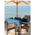 thumbnail image 3 of Outdoor Table Cloth with Umbrella Hole and Zipper, Blue Black Ombre Waterproof Square Tablecloth 54"x54", Modern Gradient Abstract Art Washable Table Cover for Outside Party Patio Picnic, 3 of 8