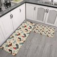 thumbnail image 2 of Beige Chicken Floral Pattern Kitchen Rugs Sets Of 2,Anti Fatigue Kitchen Mat Rugs Non Slip Washable,Decorative Kitchen Floor Mats for Kitchen,Sink,Laundry,17"x30"+17"x47", 2 of 7