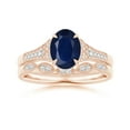 thumbnail image 5 of Angara Natural 1.55 Ct. Blue Sapphire with Diamond Vintage Inspired Ring in 14K Rose Gold for Women (Ring Size: 3), 5 of 11