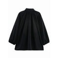 thumbnail image 4 of Veste Bombardier Bouffante pour Femmes Surdimensionnée Décontractée de Rue à Manches Chauve-Souris avec Col Rabattu et Fermeture Éclair Noire G, 4 of 7