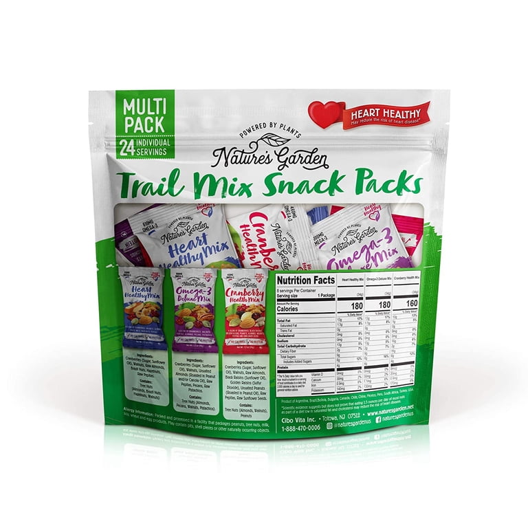 Nature's Garden Healthy Trail Mix Snack Packs with Mixed Nuts