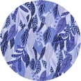 thumbnail image 1 of Ahgly Company Indoor Round Patterned Jeans Blue Area Rugs, 4' Round, 1 of 6