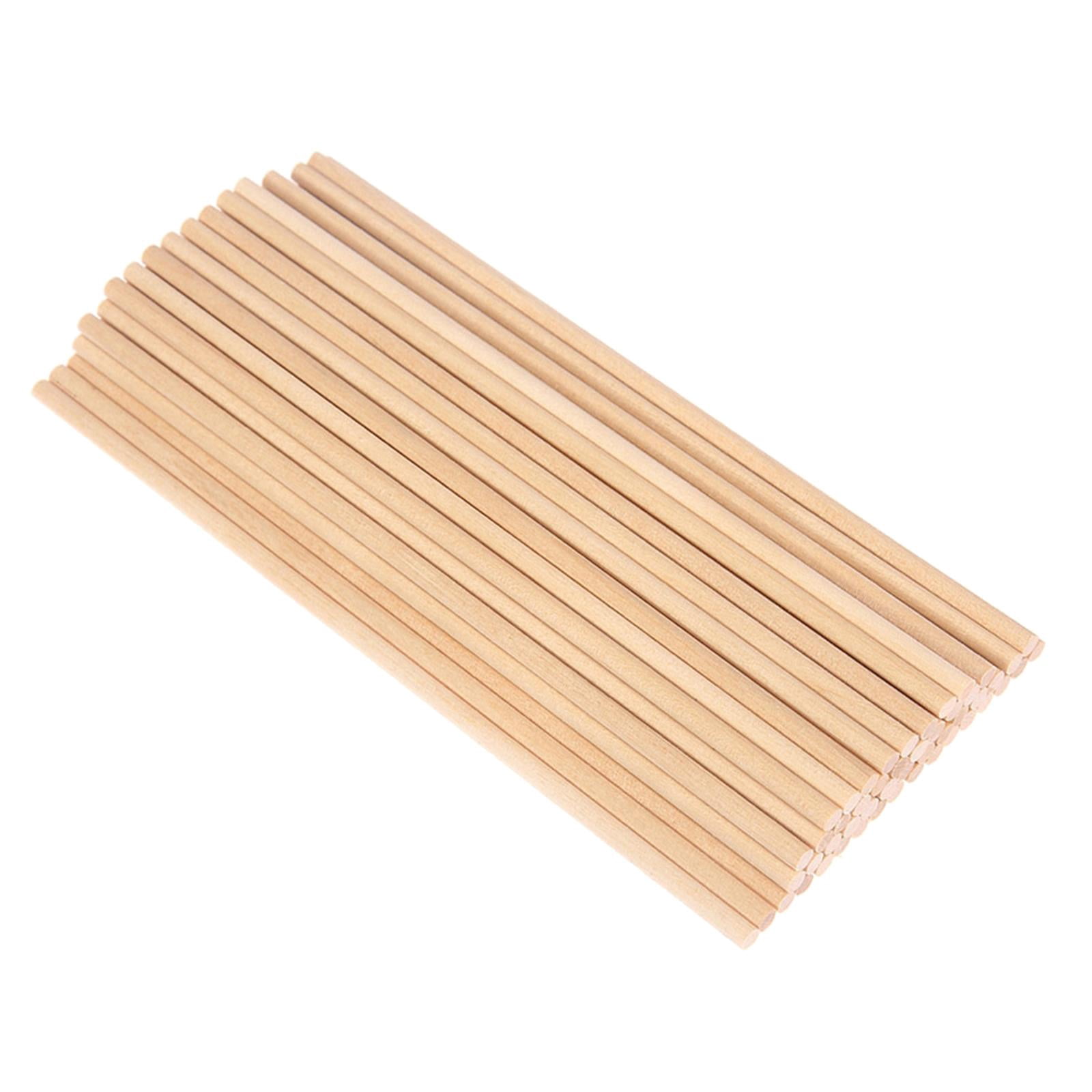 100Pcs Unpainted Wooden Dowel Rods Sticks- Hardwood Dowels - Craft Dowels for Woodworking - for Model Building Games Kids Crafts Home Decor - 20cm
