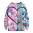 thumbnail image 2 of Dwralegc Womens Pullover Sweater Heart Print Plus Size Sweaters Long Sleeve Knitted Cute Spring Casual Pullover Sweatershirt Purple Pink XL, 2 of 4