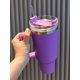 thumbnail image 3 of 1pc Stainless Steel Insulated Bottle With Straw, Modernist Purple Vacuum Insulated Bottle For Home, 3 of 4