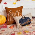 thumbnail image 4 of Fall Pillow Covers 12x20 inch Set of 4 Buffalo Plaid Fall Blue Pumpkin Throw Pillow Cover Autumn Thanksgiving Decoration for Home Couch Bed, 4 of 5
