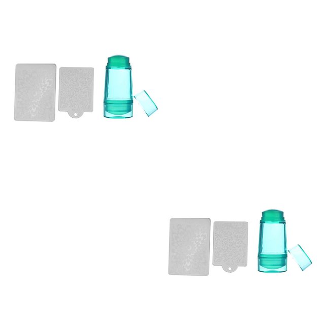 Jumpingount Estampador de uñas de doble cabeza con raspador, sello de estampado de uñas, plantilla redonda, impresión bonita, transferencia de Type2 NO2