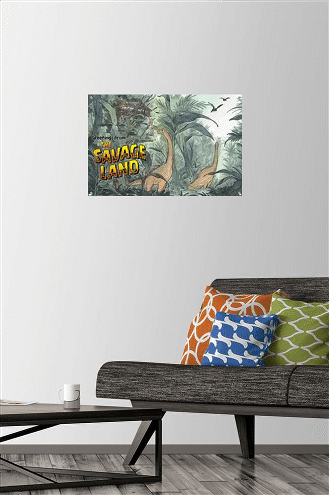 Marvel: Hero Lands - The Savage Land 2 Wall Poster with Push Pins, 14.725" x 22.375"