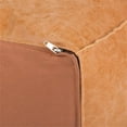 thumbnail image 3 of Trent Home Pouf de Table Basse Carré Boho Grand Format en Similicuir Brun Vieilli, 3 of 6